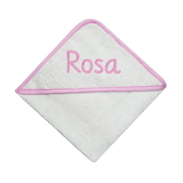 Personalised White-Pink Baby Hooded-Towel Newborn Baby Perfect Gift