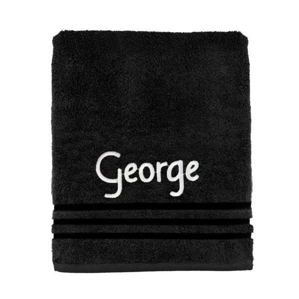 Personalised Black Towel All Sizes Available Perfect Gift