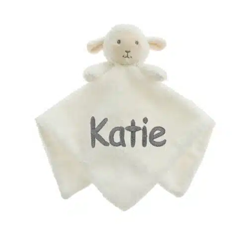 Personalised Baby Fleece Comforter Soft Novelty Gift – Lamb