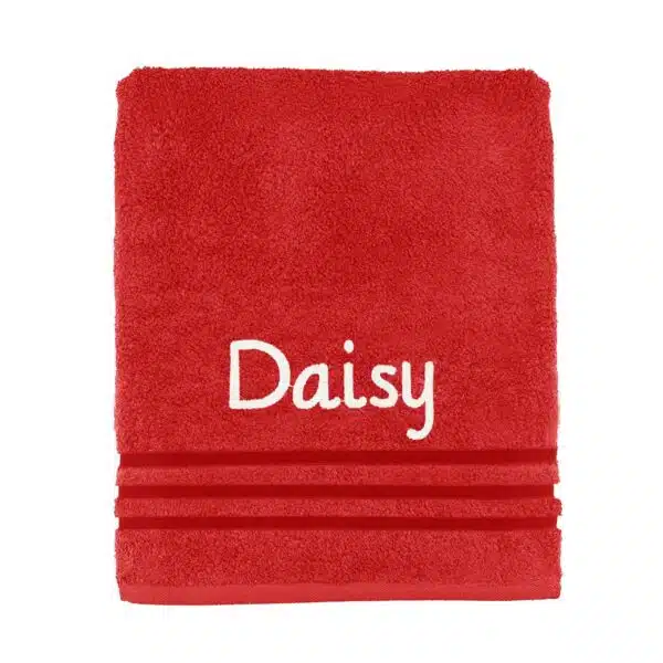 Personalised Red Towel All Sizes Available Perfect Gift