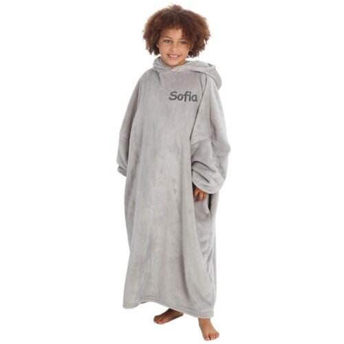 Personalised Kids Oversized Hoodie Ultra Soft Sherpa Giant Sweatshirt