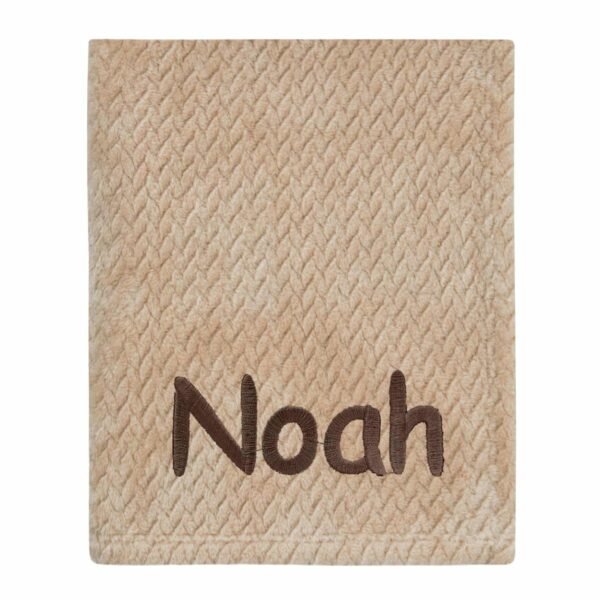 Personalised Beige Baby Waffle Blanket Cosy Perfect Gift
