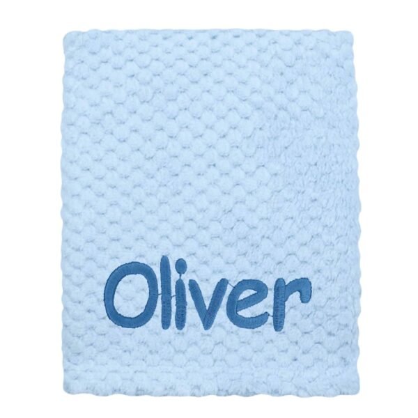 Personalised Blue Baby Waffle Blanket Cosy Perfect Gift