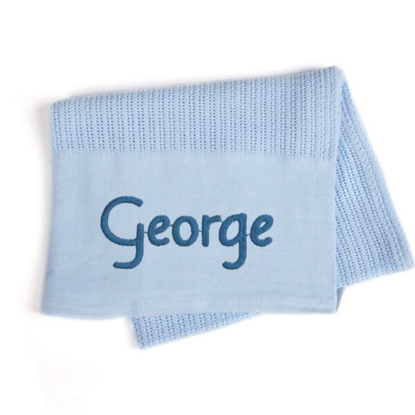 Personalised Blue Baby Cellular Blanket Cosy Perfect Gift