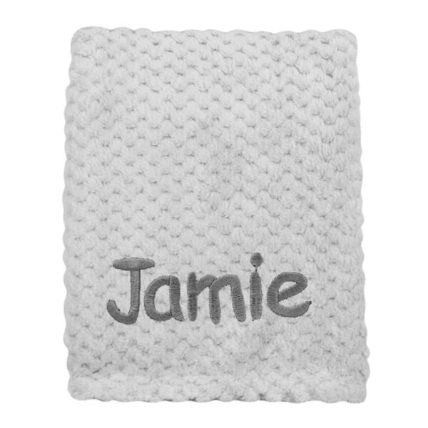 Personalised Grey Baby Waffle Blanket Cosy Perfect Gift