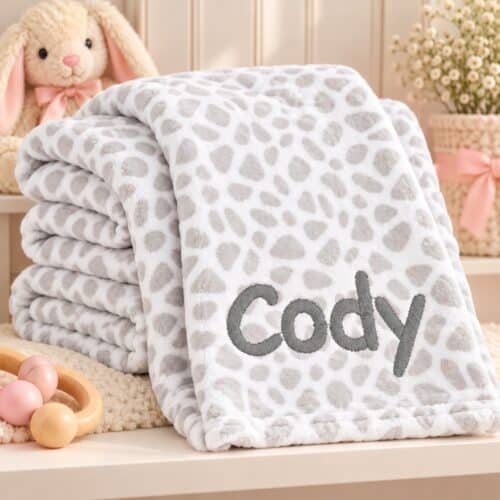 Personalised Baby Waffle Blanket – Giraffe