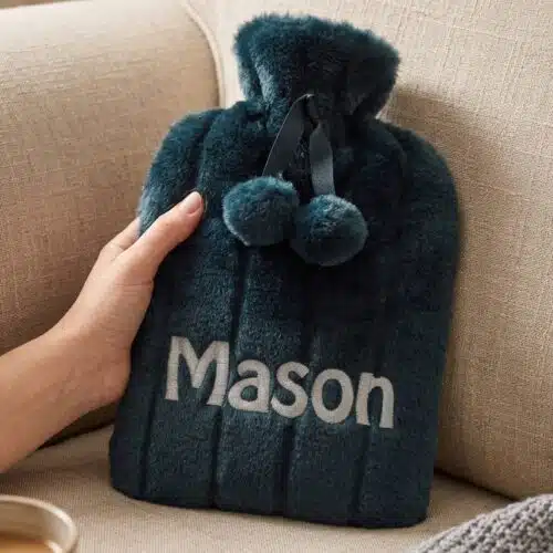 Personalised Charcoal Fleece Hot Water Bottle