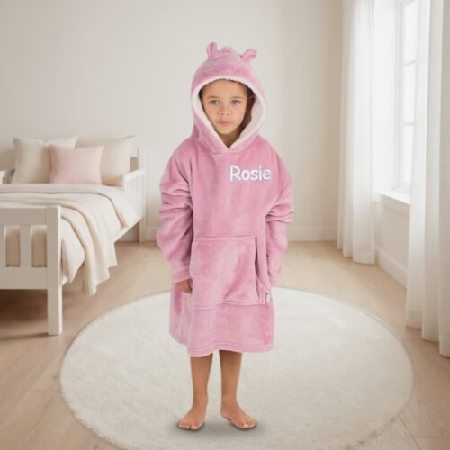 Personalised Toddler Hoodie Age 2–6 – Dusky Pink