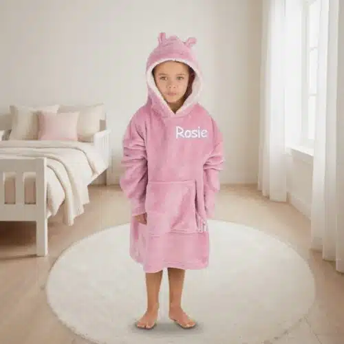 Personalised Toddler Hoodie Age 2–6 – Dusky Pink