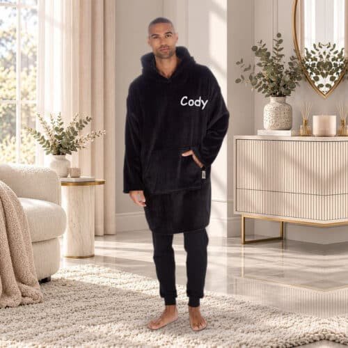 Personalised Adult Oversized Hoodie – Black