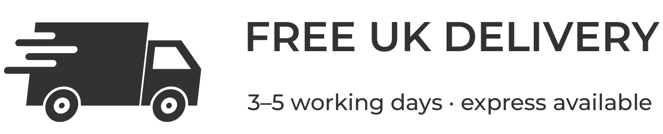 Free UK delivery in 3–5 working days, express available