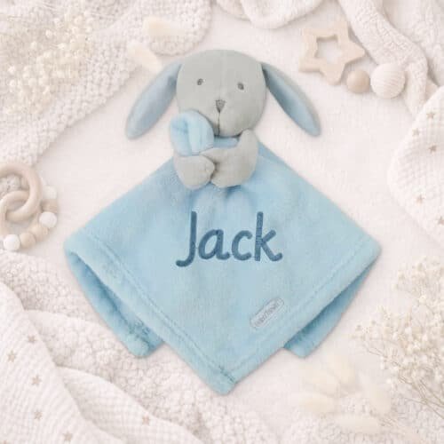 Personalised Baby Comforter – Blue Bunny