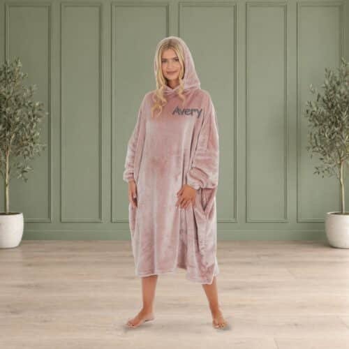 Personalised Adult Oversized Hoodie (Long) – Blush