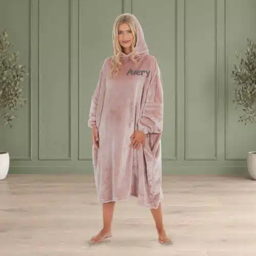 Personalised Adult Oversized Hoodie (Long) – Blush