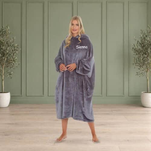 Personalised Adult Oversized Hoodie (Long) – Charcoal