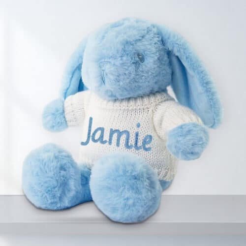 Personalised Bunny Teddy – Blue