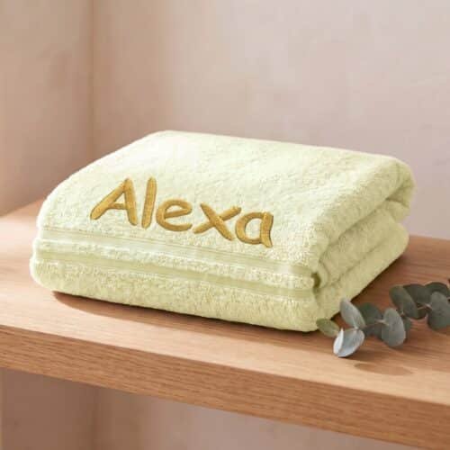 Personalised Cream Embroidered Towel – Choose Size