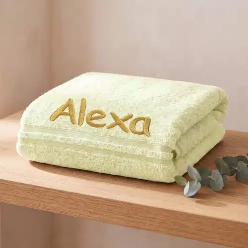 Personalised Cream Embroidered Towel – Choose Size