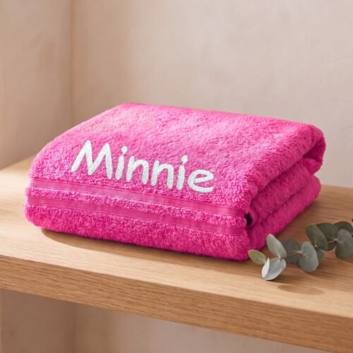 Personalised Embroidered Towel – Choose Colour and Size